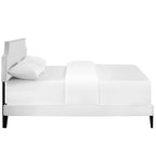 Laura Fabric Platform Bed with Squared Tapered Legs
