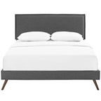 Camille Fabric Platform Bed with Round Splayed Legs