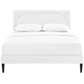 Josie Vinyl Queen Platform Bed with Squared Tapered Legs
