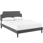 Laura Fabric Platform Bed with Squared Tapered Legs