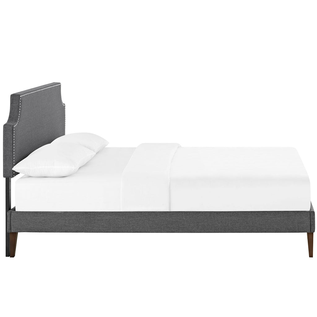 Laura Fabric Platform Bed with Squared Tapered Legs