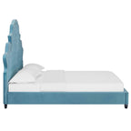 Valentina Tufted Nailhead Performance Velvet Platform Bed