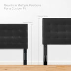 Paisley Tufted Upholstered Faux Leather Headboard