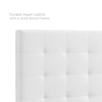 Paisley Tufted Upholstered Faux Leather Headboard