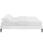 Tessie Vinyl Bed Frame with Squared Tapered Legs
