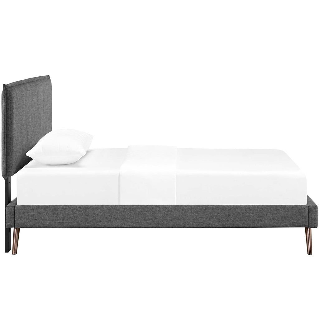Amaris Fabric Platform Bed with Round Splayed Legs