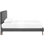 Amaris Fabric Platform Bed with Round Splayed Legs
