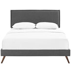 Amaris Fabric Platform Bed with Round Splayed Legs