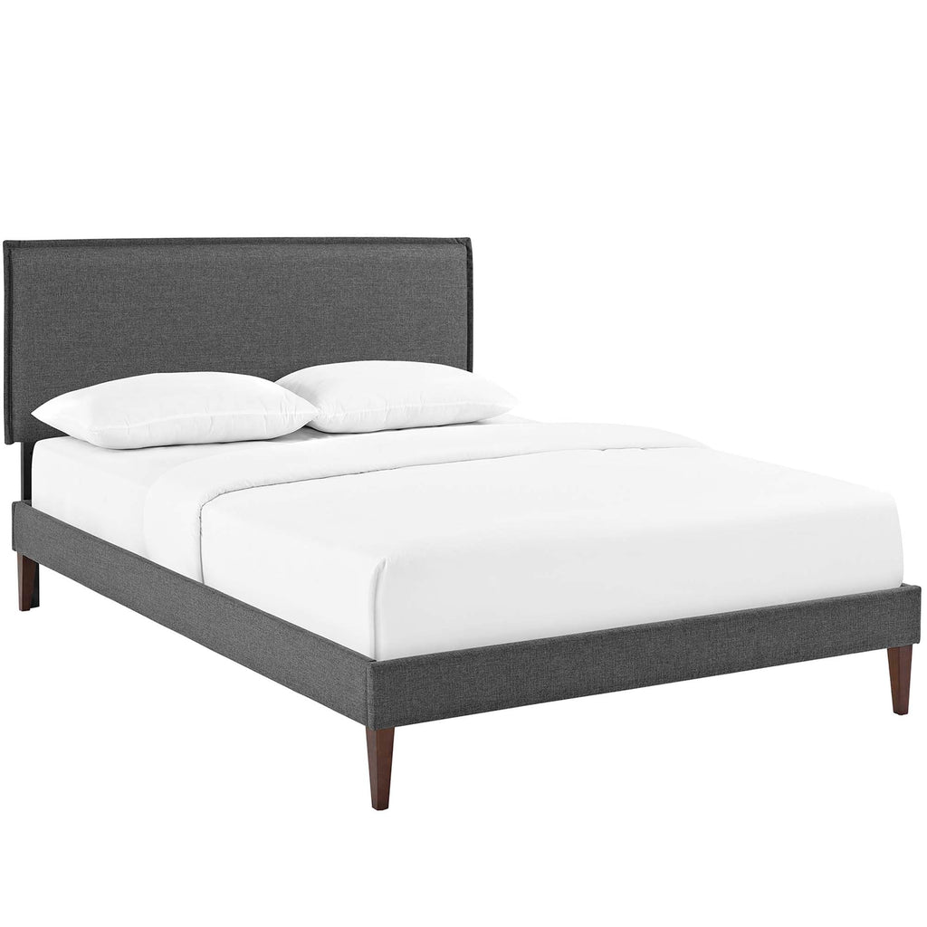 Amaris Fabric Platform Bed with Squared Tapered Legs