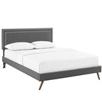 Virginia Fabric Platform Bed with Round Splayed Legs