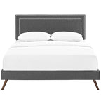 Virginia Fabric Platform Bed with Round Splayed Legs