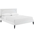 Ruthie Vinyl Platform Bed with Squared Tapered Legs