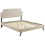 Corene Fabric Platform Bed with Round Splayed Legs