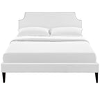Corene Vinyl Platform Bed with Squared Tapered Legs