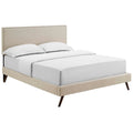 Macie Fabric Platform Bed with Round Splayed Legs