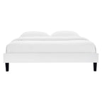 Roxanne Performance Velvet Platform Bed With Black Wood Legs