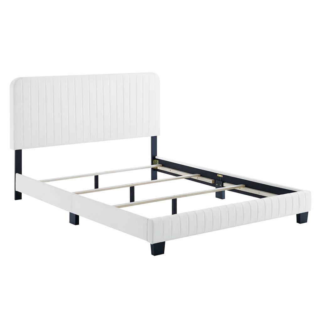 Celine Channel Tufted Performance Velvet Bed