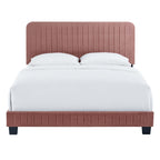 Celine Channel Tufted Performance Velvet Platform Bed