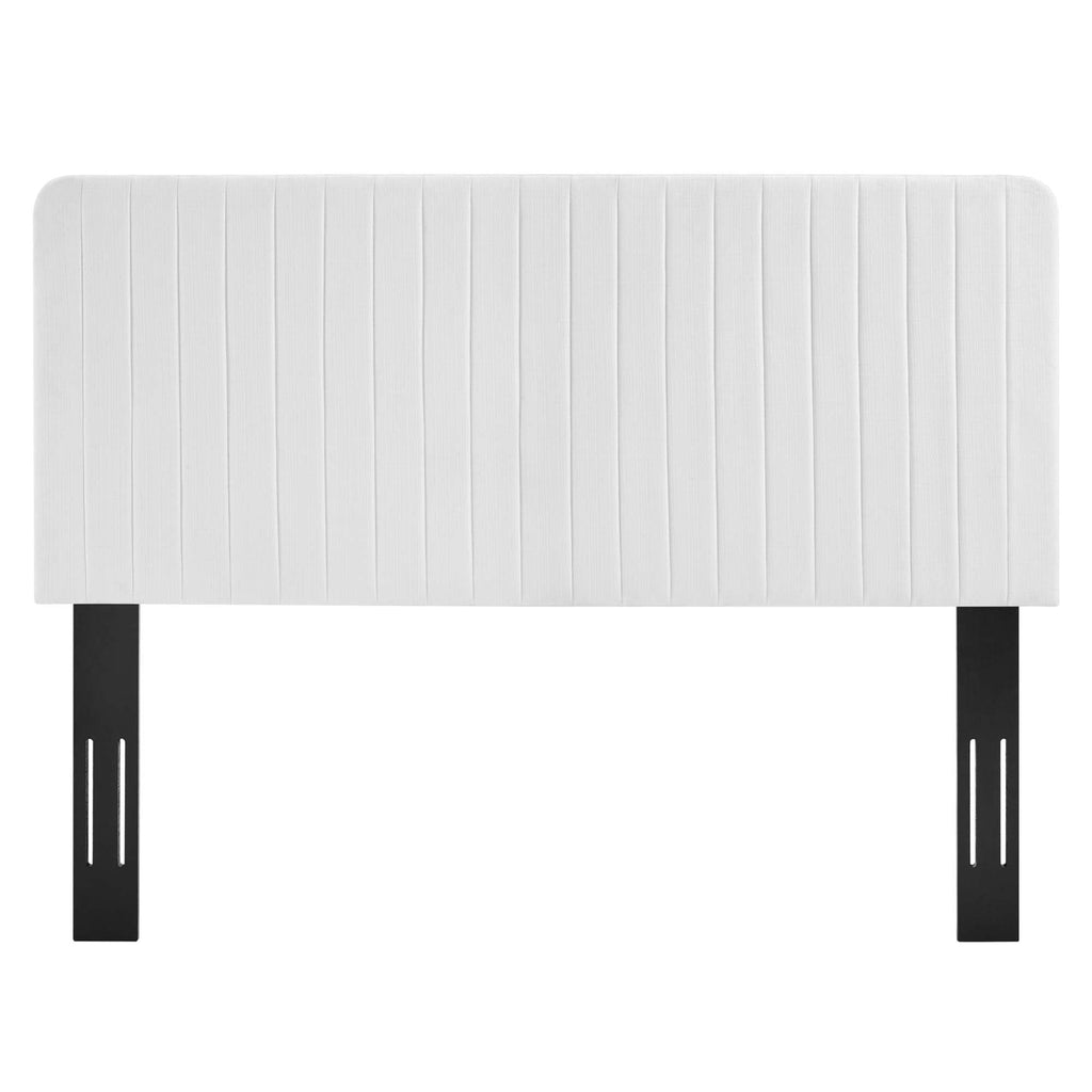 Milenna Channel Tufted Upholstered Fabric Headboard