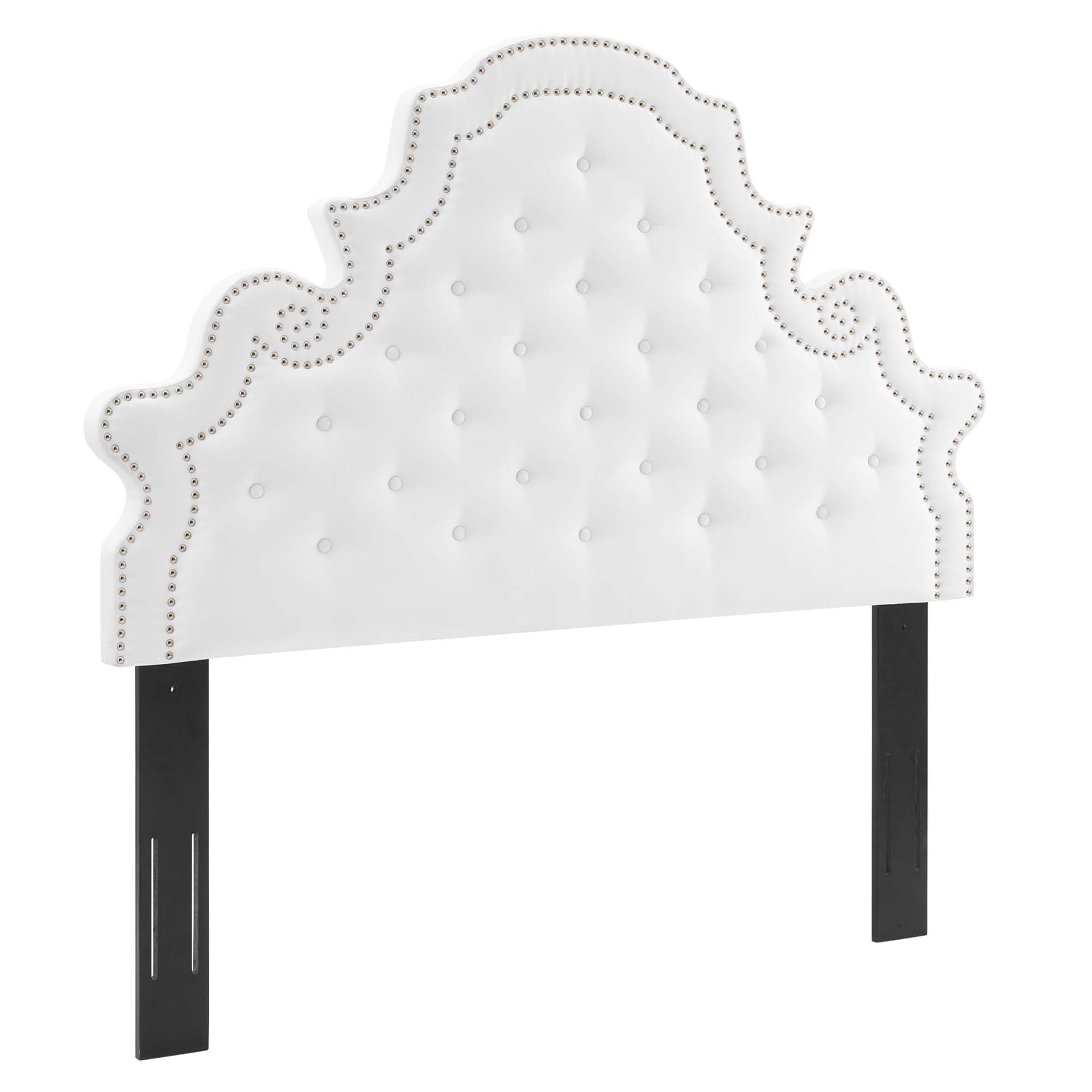 Gwyneth Tufted Performance Velvet Platform Bed With Gold Metal Legs