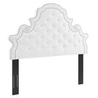 Gwyneth Tufted Performance Velvet Platform Bed With Gold Metal Legs