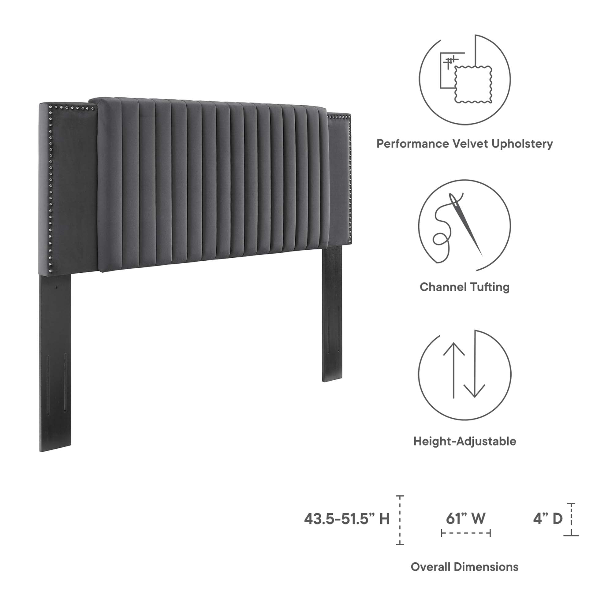 Felicity Channel Tufted Performance Velvet Headboard