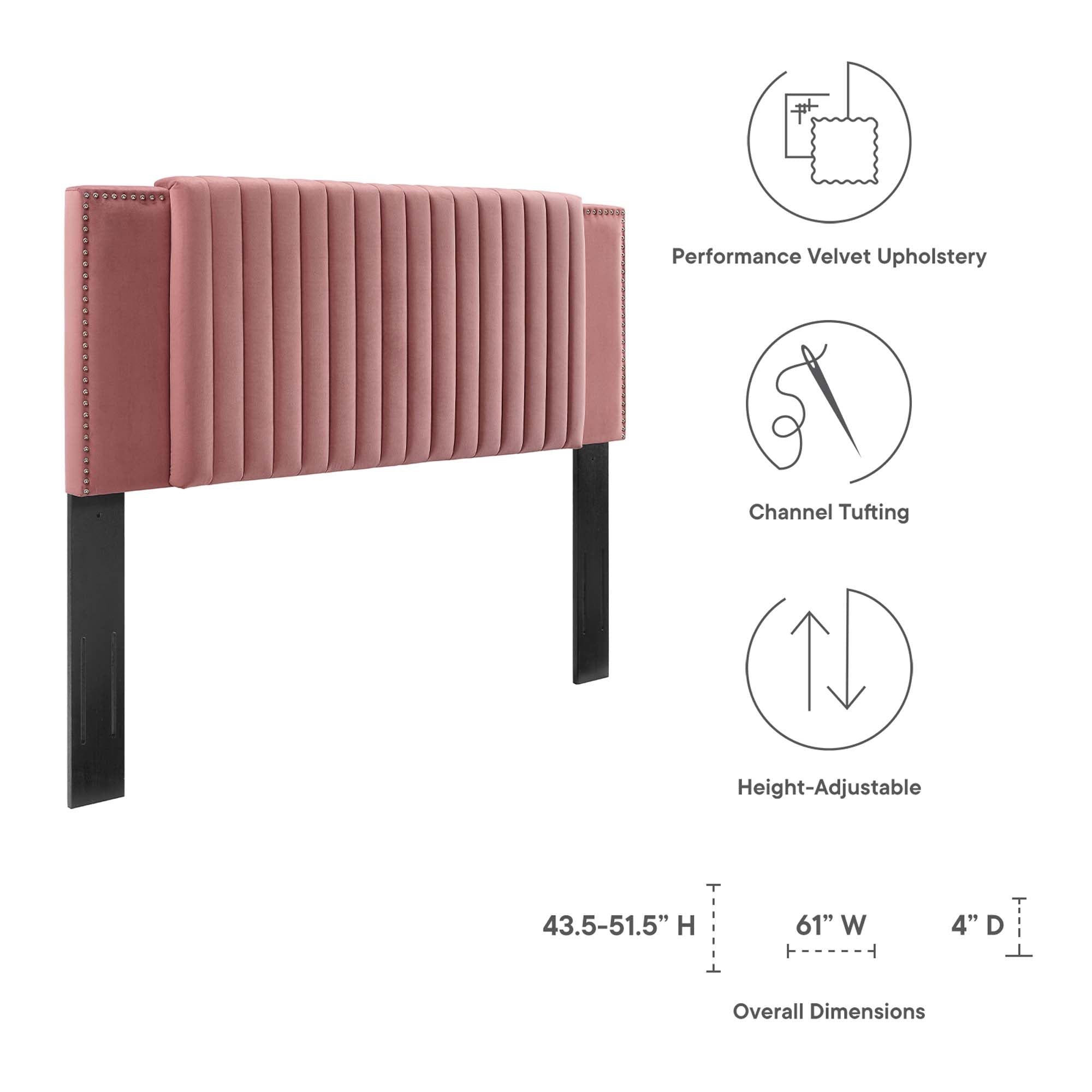 Felicity Channel Tufted Performance Velvet Headboard