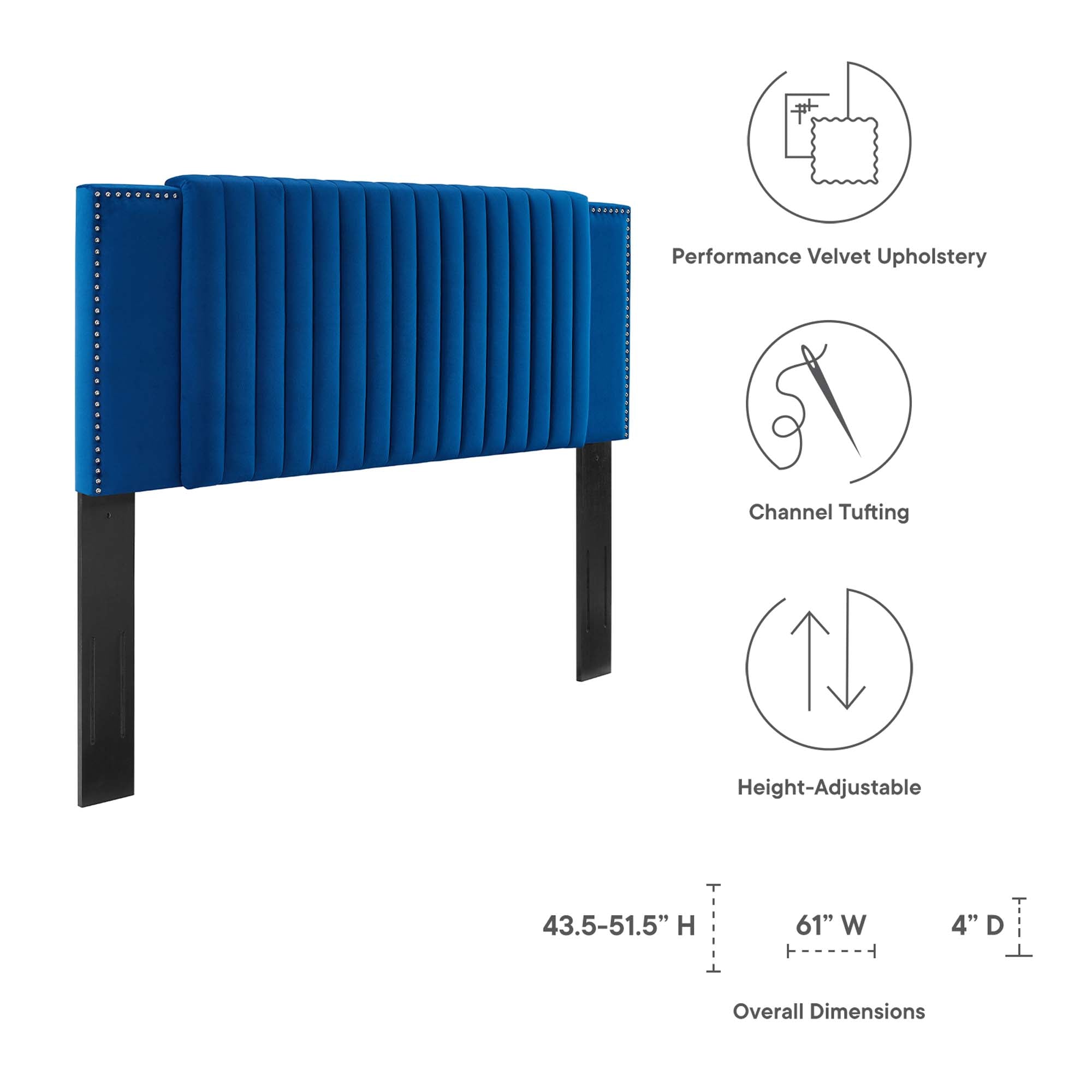 Felicity Channel Tufted Performance Velvet Headboard