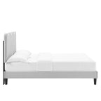 Current Performance Velvet Platform Bed With Black Wood Legs