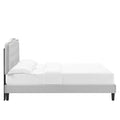 Amber Performance Velvet Platform Bed With Black Wood Legs