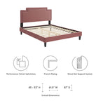 Liva Performance Velvet Bed With Black Wood Legs