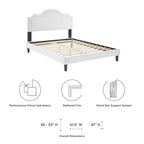 Aviana Performance Velvet Bed With Black Wood Legs