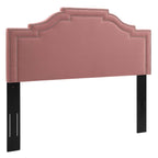 Adelaide Performance Velvet Platform Bed With Gold Metal Legs