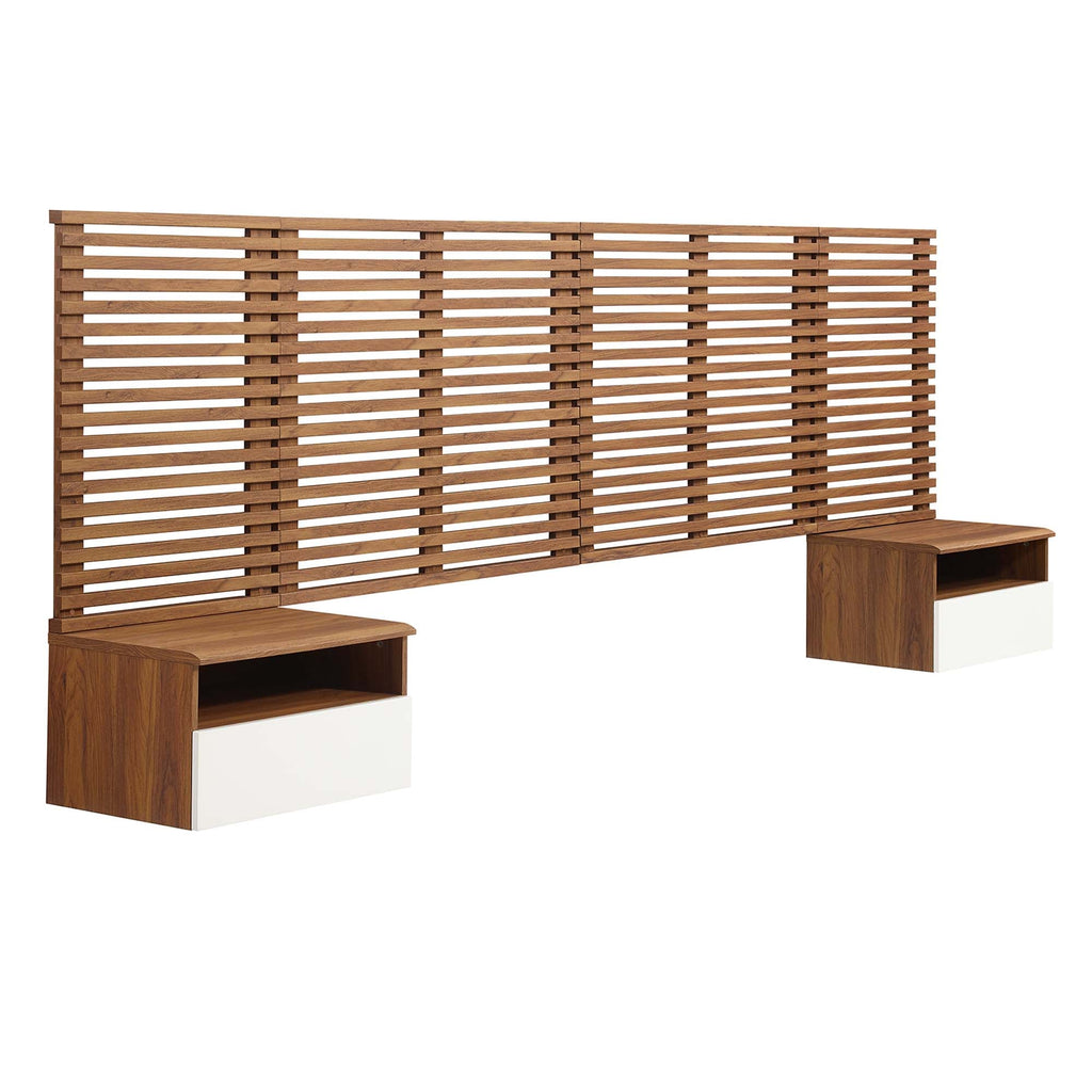 Render Wall Mount Headboard and Modern Nightstands
