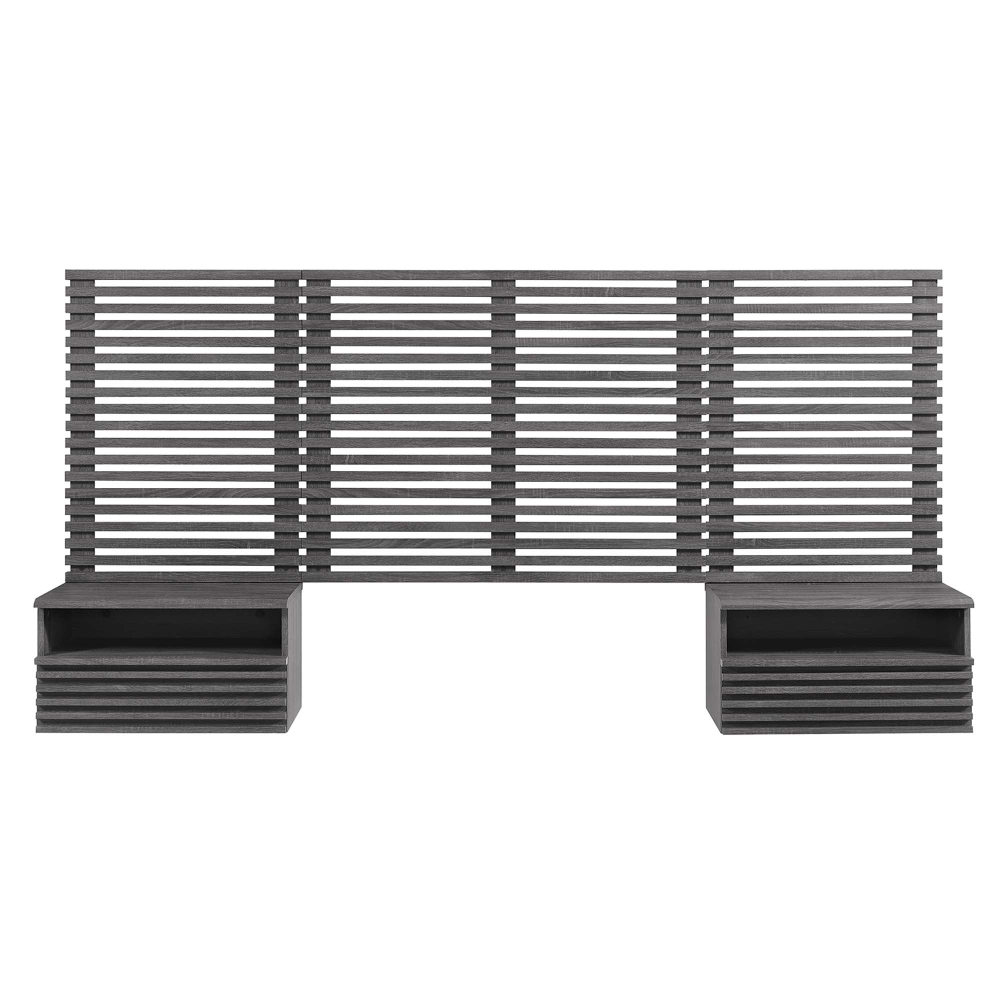 Render Wall Mount Headboard and Modern Nightstands