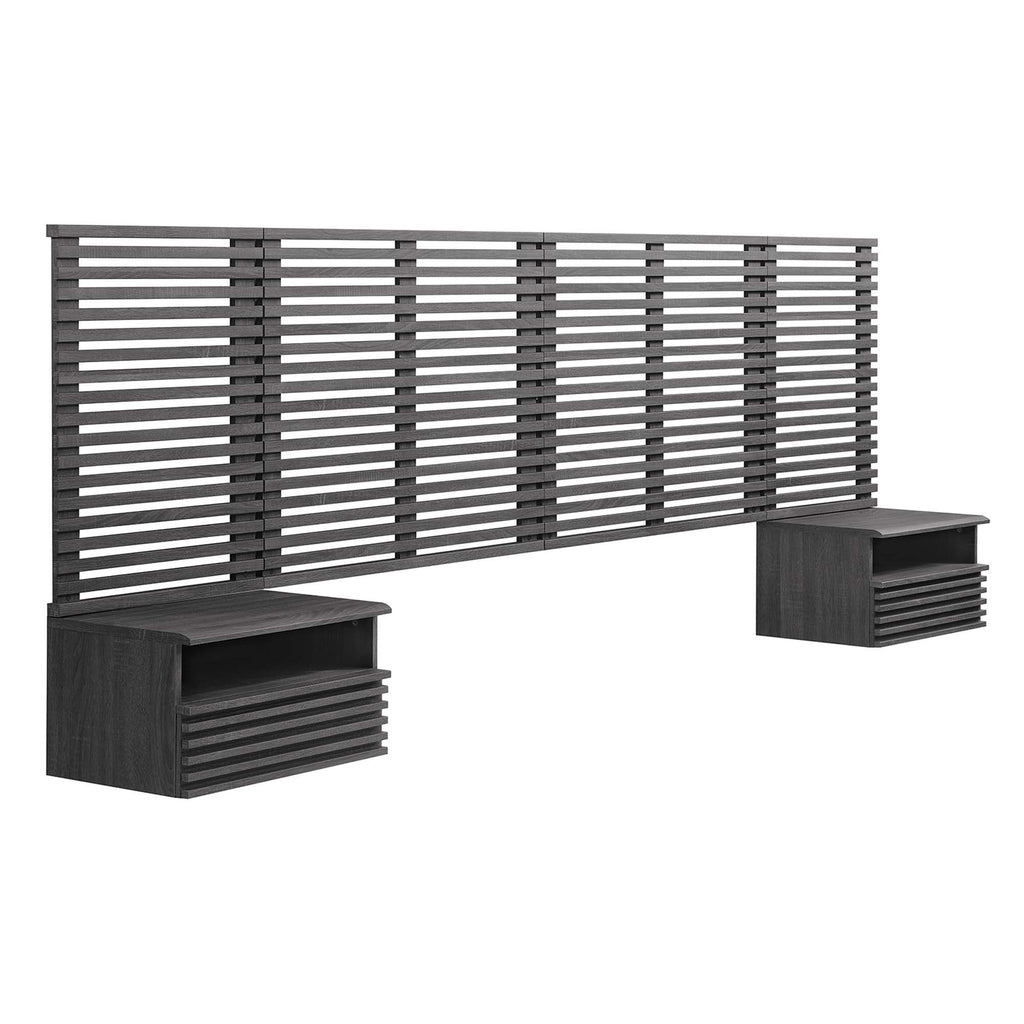 Render Wall Mount Headboard and Modern Nightstands