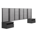 Render Wall Mount Headboard and Modern Nightstands