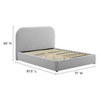 Keynote Upholstered Fabric Curved Platform Bed