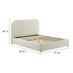 Keynote Performance Velvet Curved Platform Bed