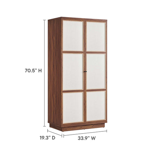 Capri 70" Tall Wood Grain Storage Cabinet