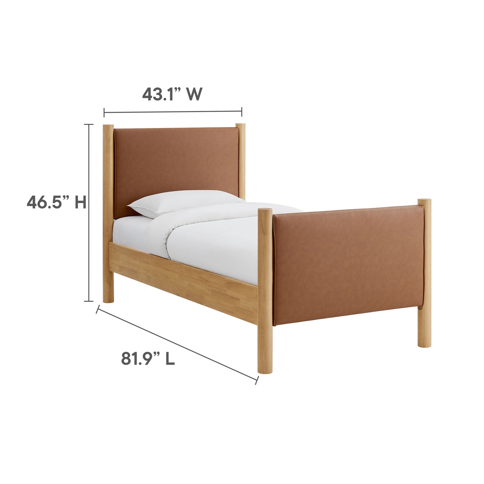 Maven Vegan Leather Upholstered Platform Bed