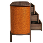 Coralie Curved 6-Drawer Vegan Leather Oval Dresser