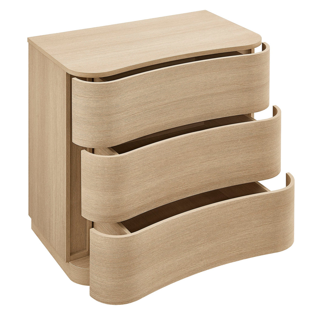Mirae 3-Drawer Curved Compact Dresser