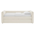 Veyla Channel Tufted Boucle Twin Daybed With Trundle