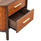 Coralie 2-Drawer Curved Vegan Leather Nightstand
