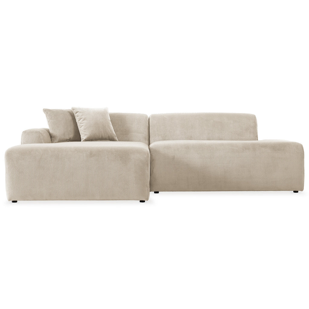 Mar Sectional Green Corduroy Sofa (Left Facing)
