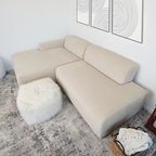 Mar Sectional Cream Corduroy Sofa(Left Facing)