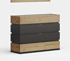 ESF Furniture - Maya 5 Piece King Bedroom Set in Oak - MAYA-K-5SET-OAK
