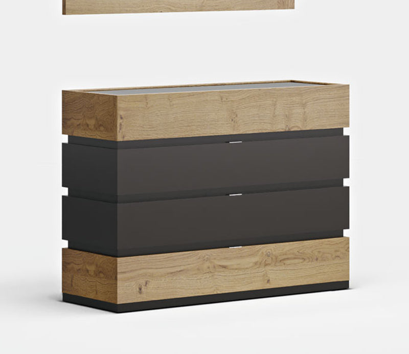 ESF Furniture - Maya 5 Piece King Bedroom Set in Oak - MAYA-K-5SET-OAK