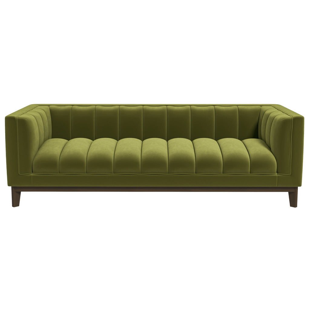 Melissa Mid-Century Cognac Vegan Leather Modern Sofa